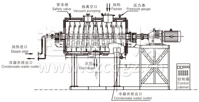 真空耙式干燥机结构示意图